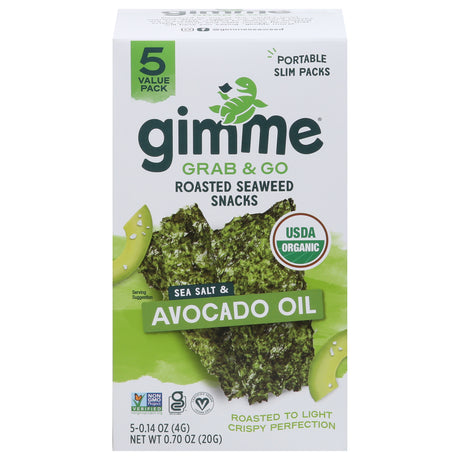 Gimme Seaweed Snacks: Original Avocado Oil - 6 x 5-packs | Organic & Roasted