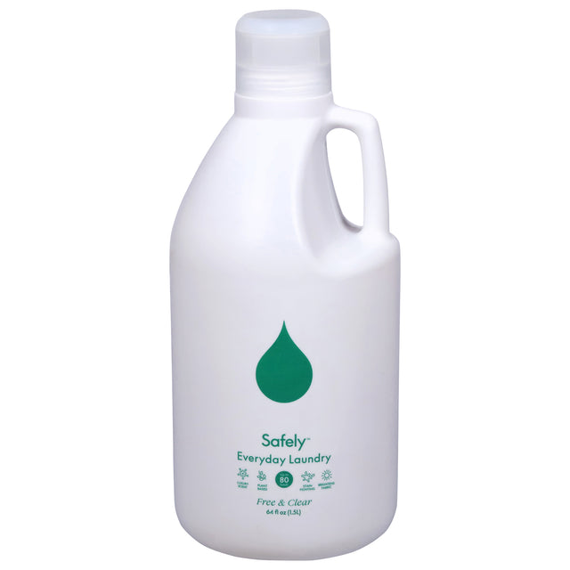 Safely - Plant-Based Laundry Detergent, 64 oz (Pack of 4) - Stain Fighting Power