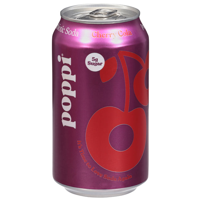 Poppi Cherry Cola Prebiotic Soda 12 Pack - Healthy & Delicious, Best Soda