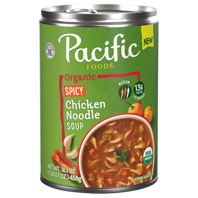 Pacific Foods Spicy Chicken Noodle Soup, Organic, 12 Pack | Save Now!