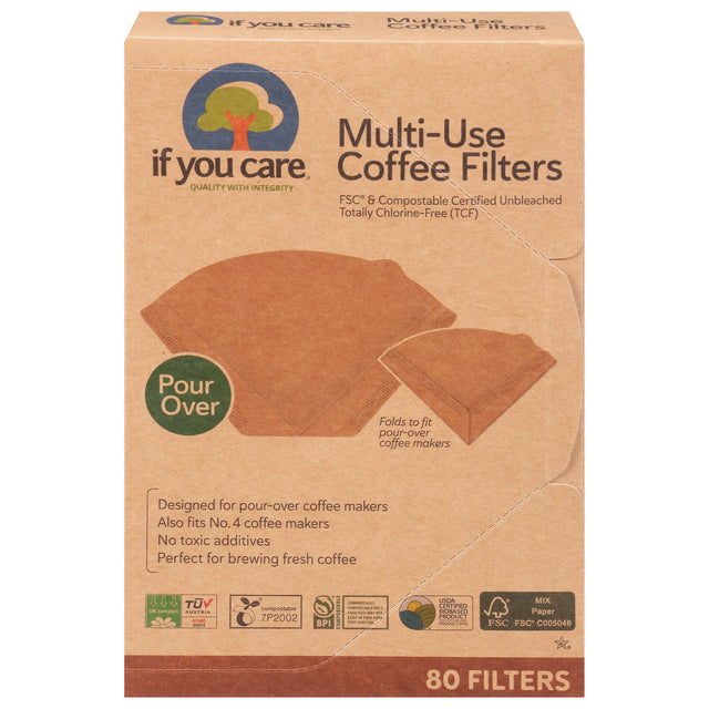 If You Care Multi-Use Unbleached Coffee Filters, 12 Packs of 80 Count