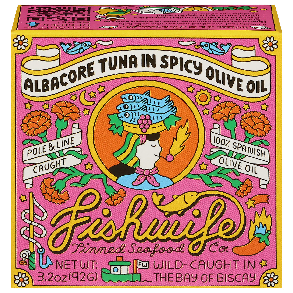 Fishwife Spicy Albacore Tuna in Olive Oil (Pack of 12) - 3.2 oz
