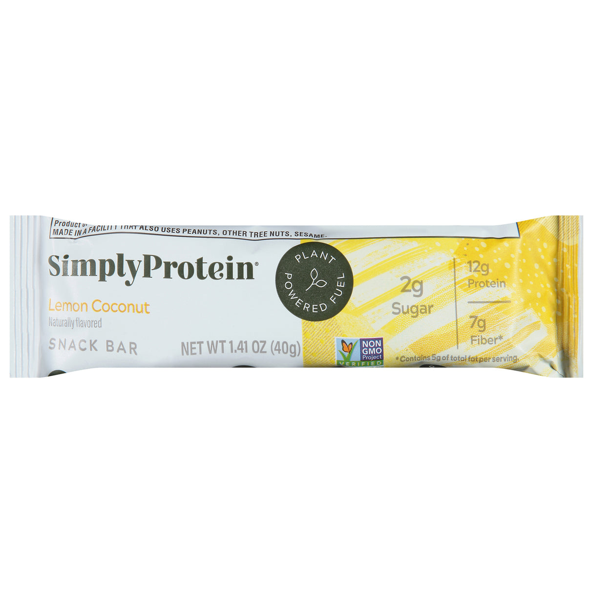 Simply Protein Lemon Coconut Bar - 4 Pack (8 x 1.41 oz) - High Protein, Low Sugar