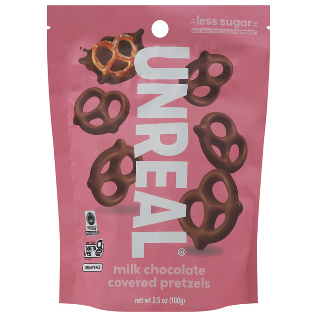 Unreal Milk Chocolate Pretzels - 6 Pack of 3.5 oz Bags