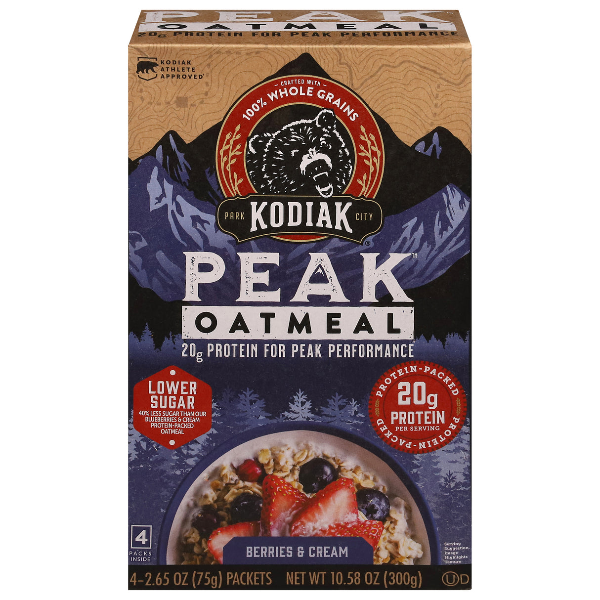 Kodiak Cakes Oatmeal Cups: Berries & Cream, High Protein Breakfast, 6 Pack