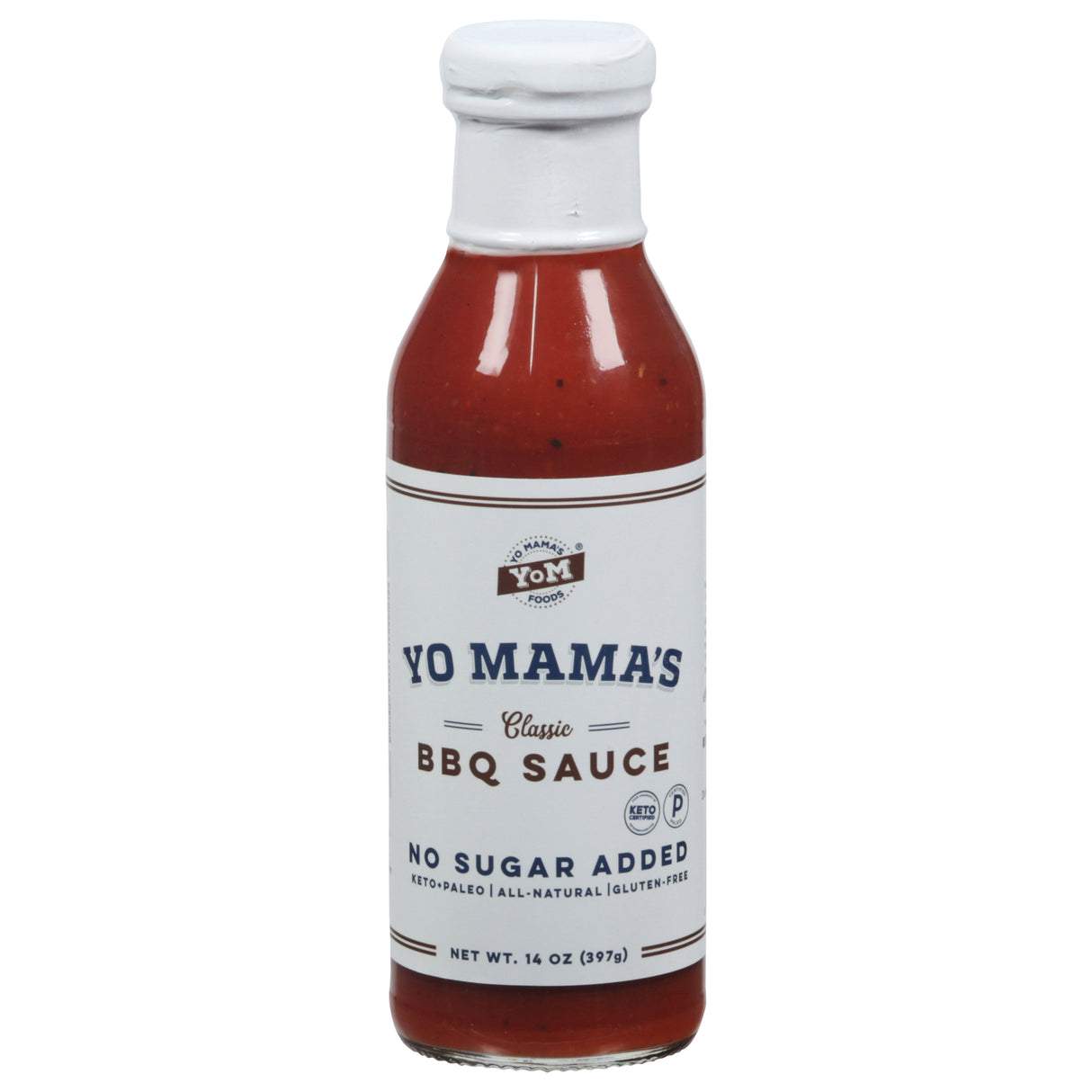 Yo Mama's Foods BBQ Sauce, 14 oz - Classic Flavor (Pack of 6)