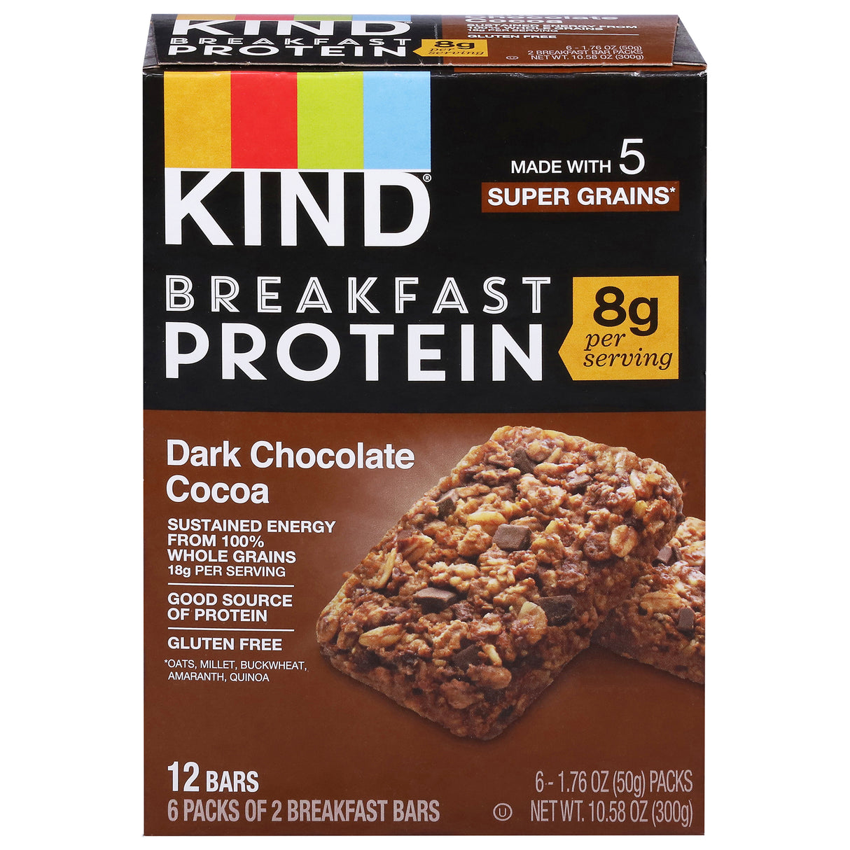 KIND Protein Bar, Dark Chocolate Cocoa, 5-6 Bars (1.76 oz Each)