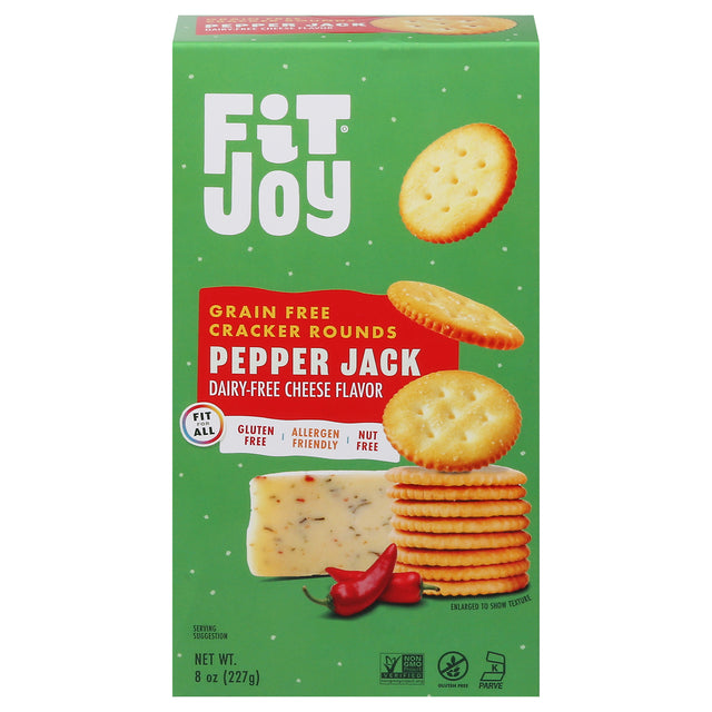 Fitjoy Pepper Jack Cracker Rounds: Keto Snack 8oz (8 Pack) | Low Carb & Gluten-Free