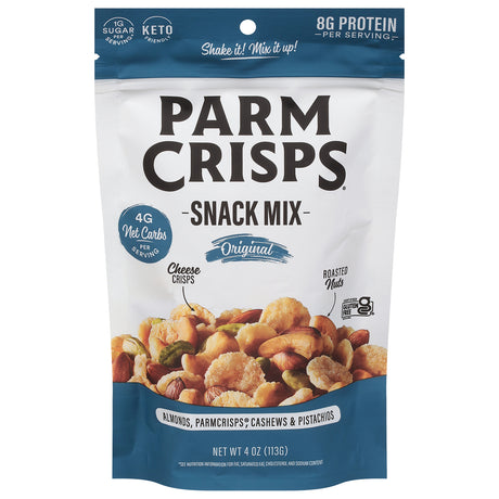 Parm Crisps Snack Mix Original: 12-4 oz Bags | Keto Cheese Crisps Snack Mix