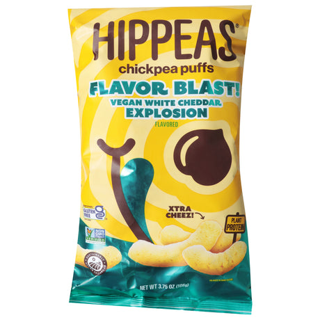 Hippeas Vegan White Cheddar Puffs, 12 Bags: Healthy Chickpea Snacks