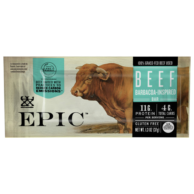 Epic Beef Barbacoa Bars: Tender & Savory Snack - Slow Cooked, 12 Count Pack