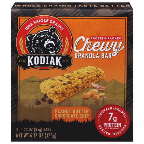 Kodiak Cakes Granola Bars, Peanut Butter Chocolate Chip, Chewy, 6.17 Oz, Pack of 12