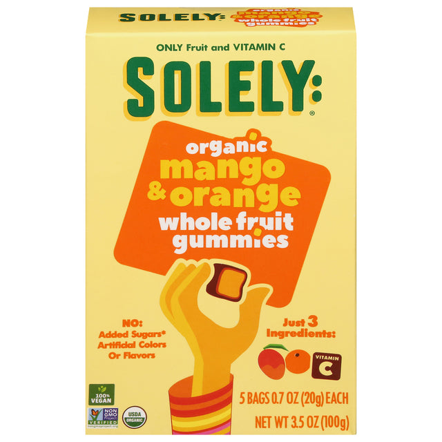 Solely Organic Mango Orange Fruit Bites, 8 Pouches - Healthy Snacks