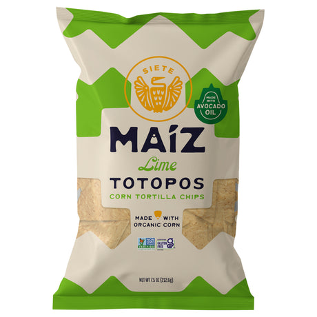 Siete Tortilla Chips: OG Corn & Lime - 6 Bags | Healthy Snacks & Party Size