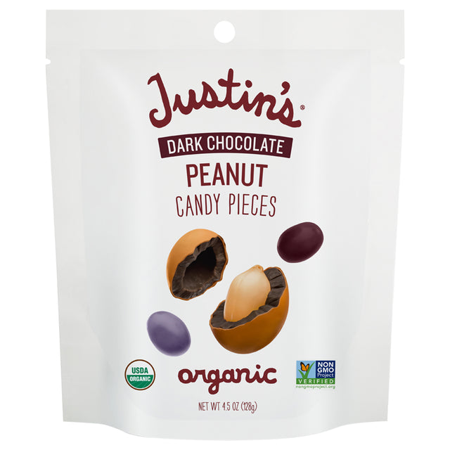 Justin's Dark Chocolate Peanut Butter Cups Pieces - 6 x 4.5oz - Snack Size