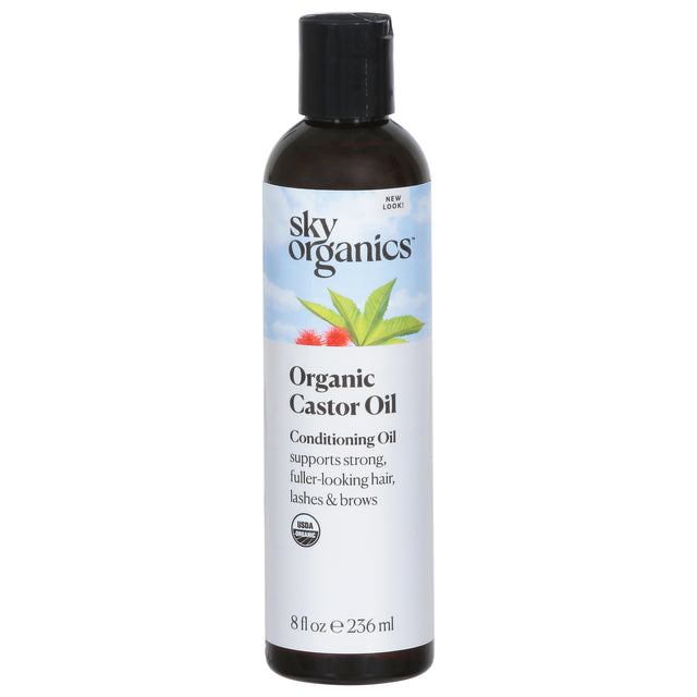Sky Organics Castor Oil - 8 Oz - Pure USDA Organic Cold-Pressed Hair and Skin Oil