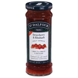 St Dalfour Strawberry Rhubarb Fruit Spread 10oz 6-Pack | Gourmet Jam