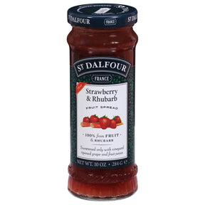 St Dalfour Strawberry Rhubarb Fruit Spread 10oz 6-Pack | Gourmet Jam