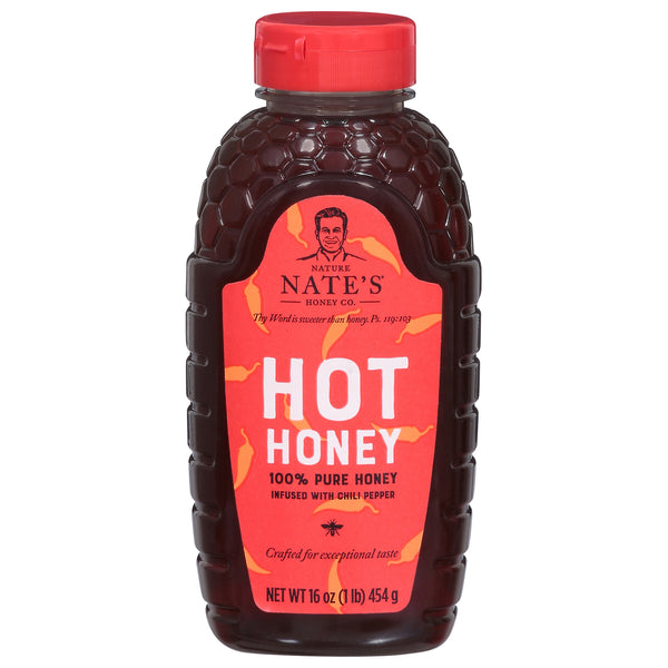 Nature Nate's Hot Honey Chili Pepper Infused 16 oz (6 Pack) - Sweet & Spicy