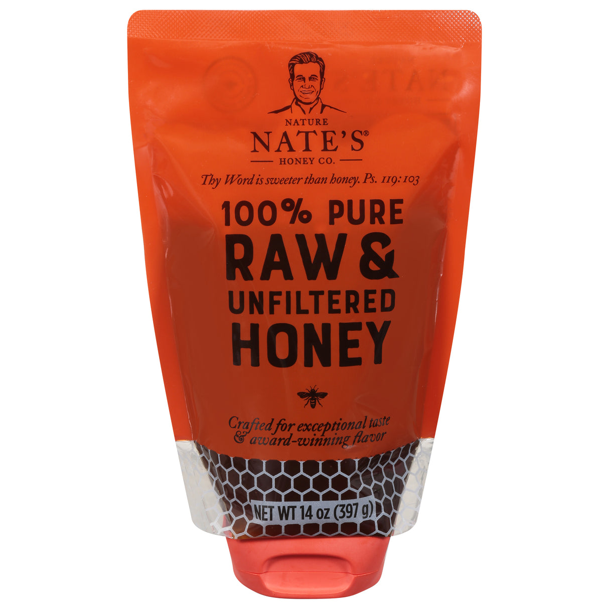 Nature Nate's Raw Unfiltered Honey, 6 x 14 oz - Squeeze