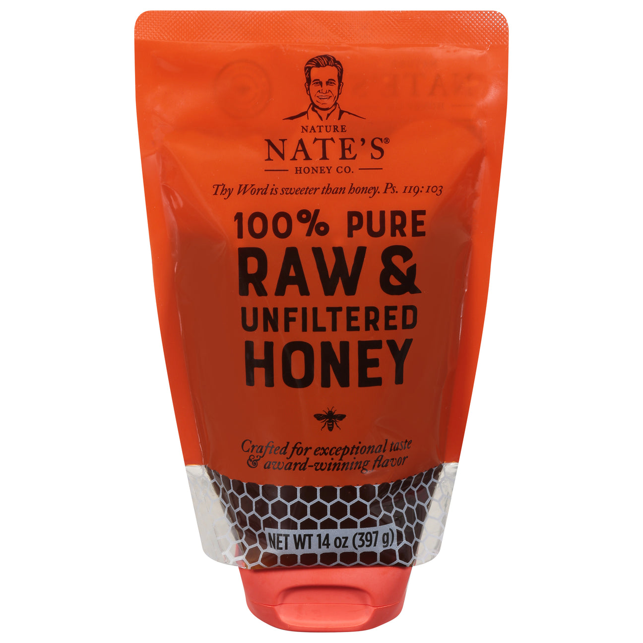Nature Nate's Raw Unfiltered Honey, 6 x 14 oz - Squeeze