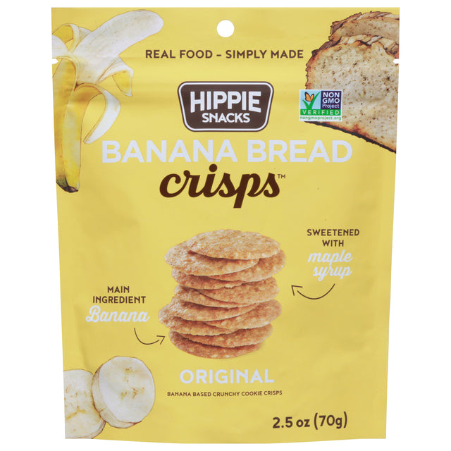 Hippie Snacks Banana Bread Crisps, Original, 8 x 2.5 oz - Gluten-Free Snack Crisps
