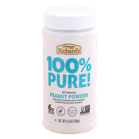 Crazy Richards Peanut Powder 6.5 oz (Pack of 6) - All Natural, High Protein