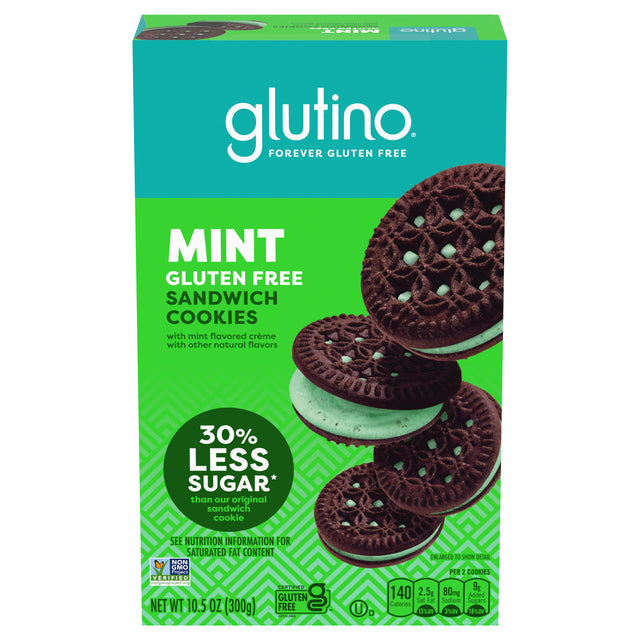 Glutino Mint Chocolate Gluten-Free Cookies, 8 Count, 10.5 oz