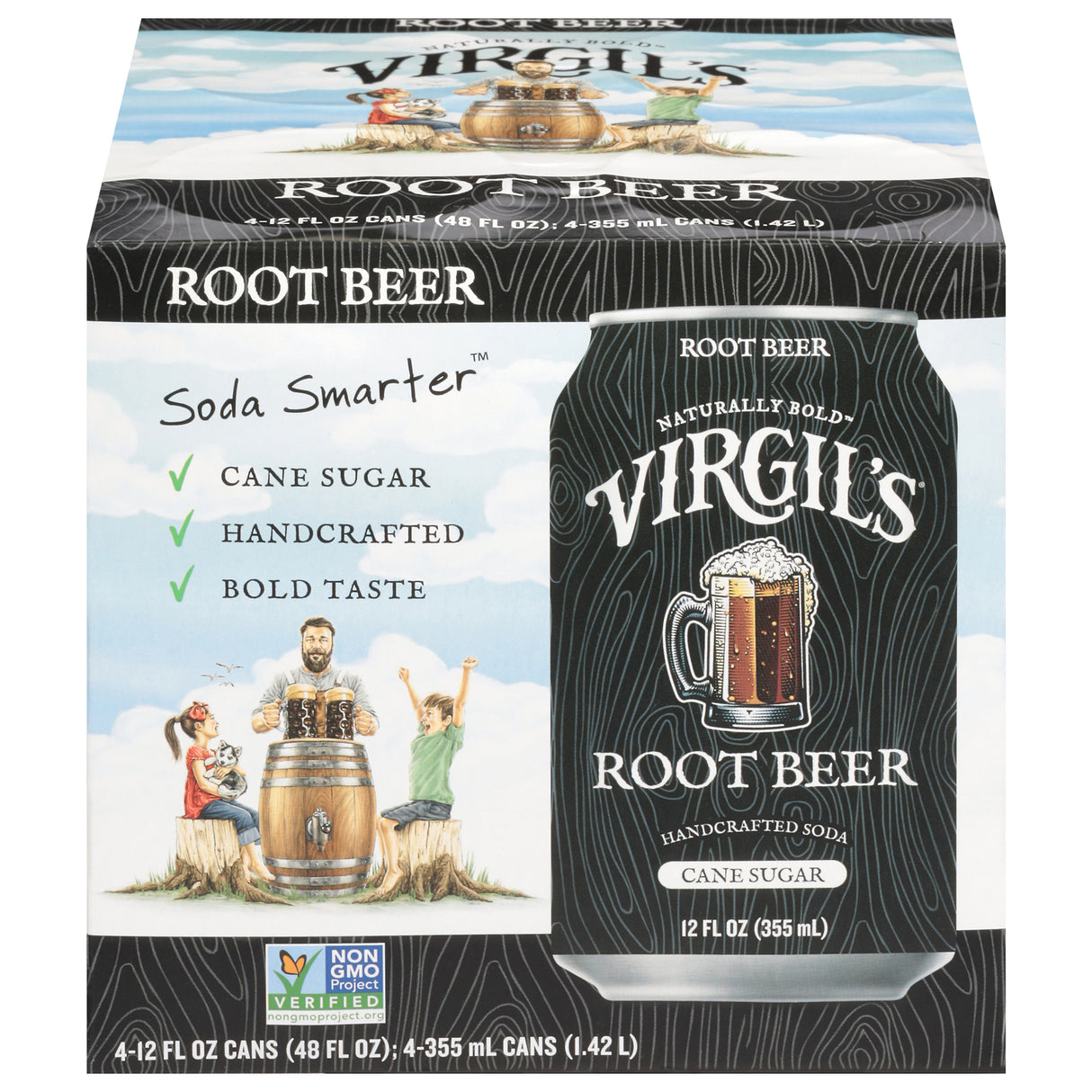 Virgil's - Root Beer Soda, 4/12 fl oz (Case of 6) - Gluten-Free Kosher