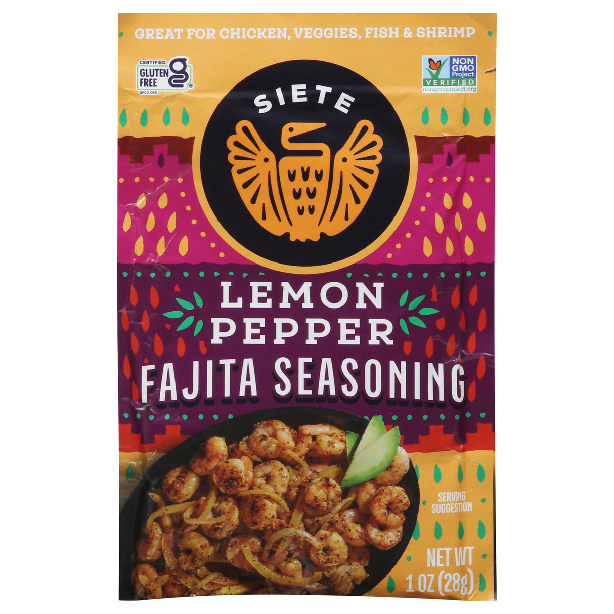 Siete Fajita Seasoning Lemon Pepper (Pack of 12) - 1 oz. Gluten-Free & Grain-Free