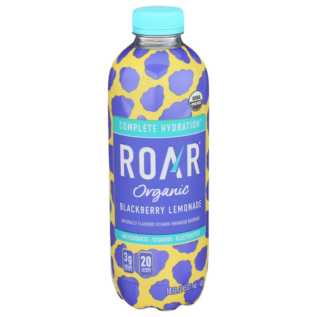 Roar Organic Blackberry Lemonade - Pack of 12 (18 fl oz) - Hydrating Electrolyte Beverage