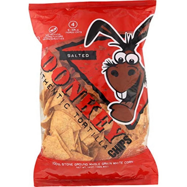 Donkey Chips Seasoned Tortilla Chips - Case of 12 - 11 Ounces - Cozy Farm 