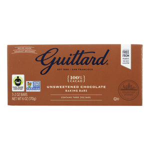 Guittard Chocolate Baking - Unsweetened - Case Of 12 - 2 Oz.