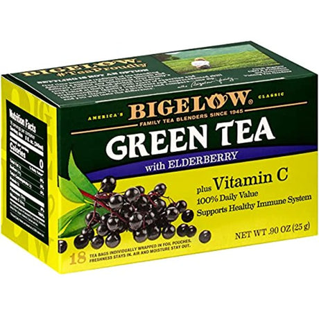 Bigelow Tea - Green Elderberry+VitC (Pack of 6-18 Bags) - Cozy Farm 