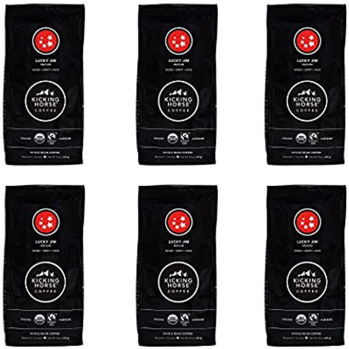 Kicking Horse Lucky Jim Whole Bean Coffee 6-Pack, 10 oz Each - Cozy Farm 