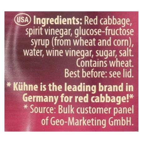 Kuhne Cabbage - Red - Case Of 12 - 24 Oz - Cozy Farm 