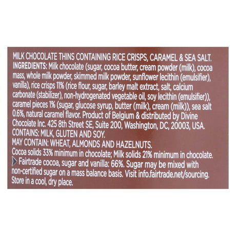Divine - Crisp Thns Milk Chocolate Caramel - Case Of 12 - 2.8 Oz - Cozy Farm 