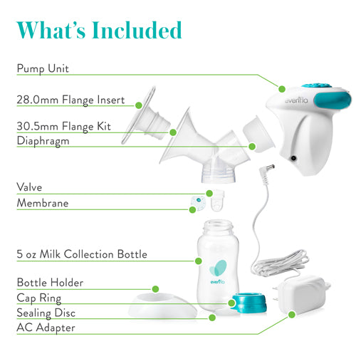 evenflo advanced fit flange system Evenflo Single Electric Breast Pump
