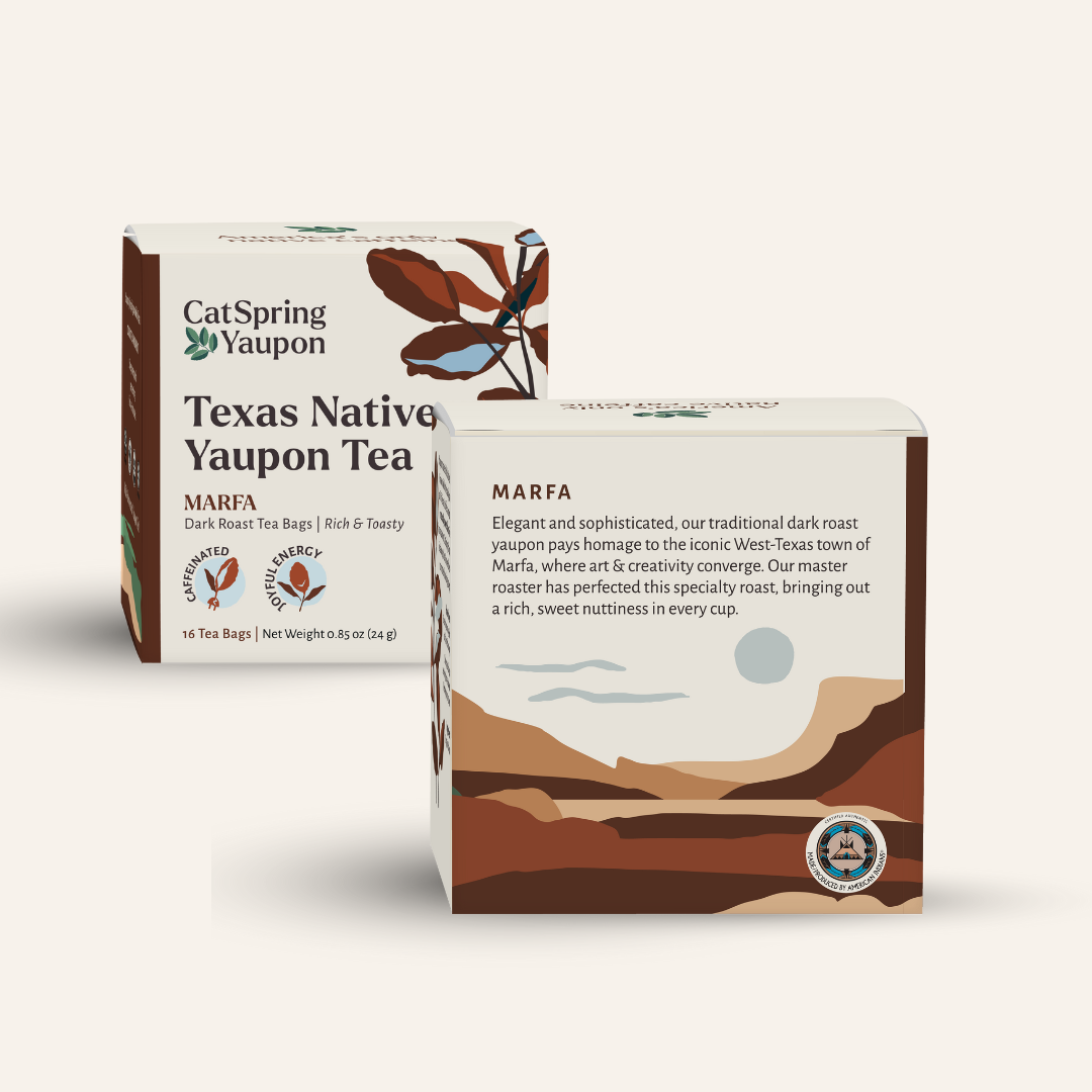 Marfa Dark Roast Yaupon — Black Yaupon Tea — Tea Bags (16 ct)