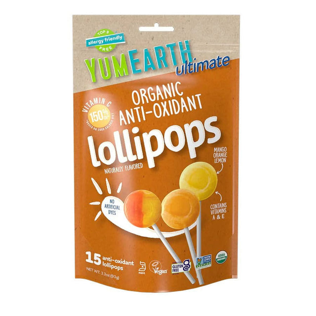 Yumearth - Organic Antioxidant Lollipops, 3.3 oz (Pack of 6) - Gluten-Free Treat