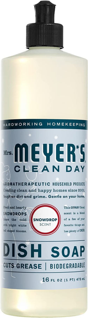 Bottles  Mrs. Meyer's Clean Day - Liquid Dish Soap Snow Drop (Pack of 6-16 Fl Oz Bottles) - Cozy Farm 