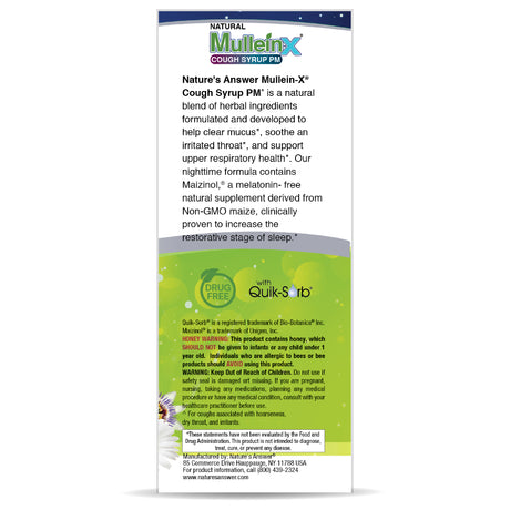 Nature's Answer Mullein X PM Nighttime Cough Syrup, 4 fl oz