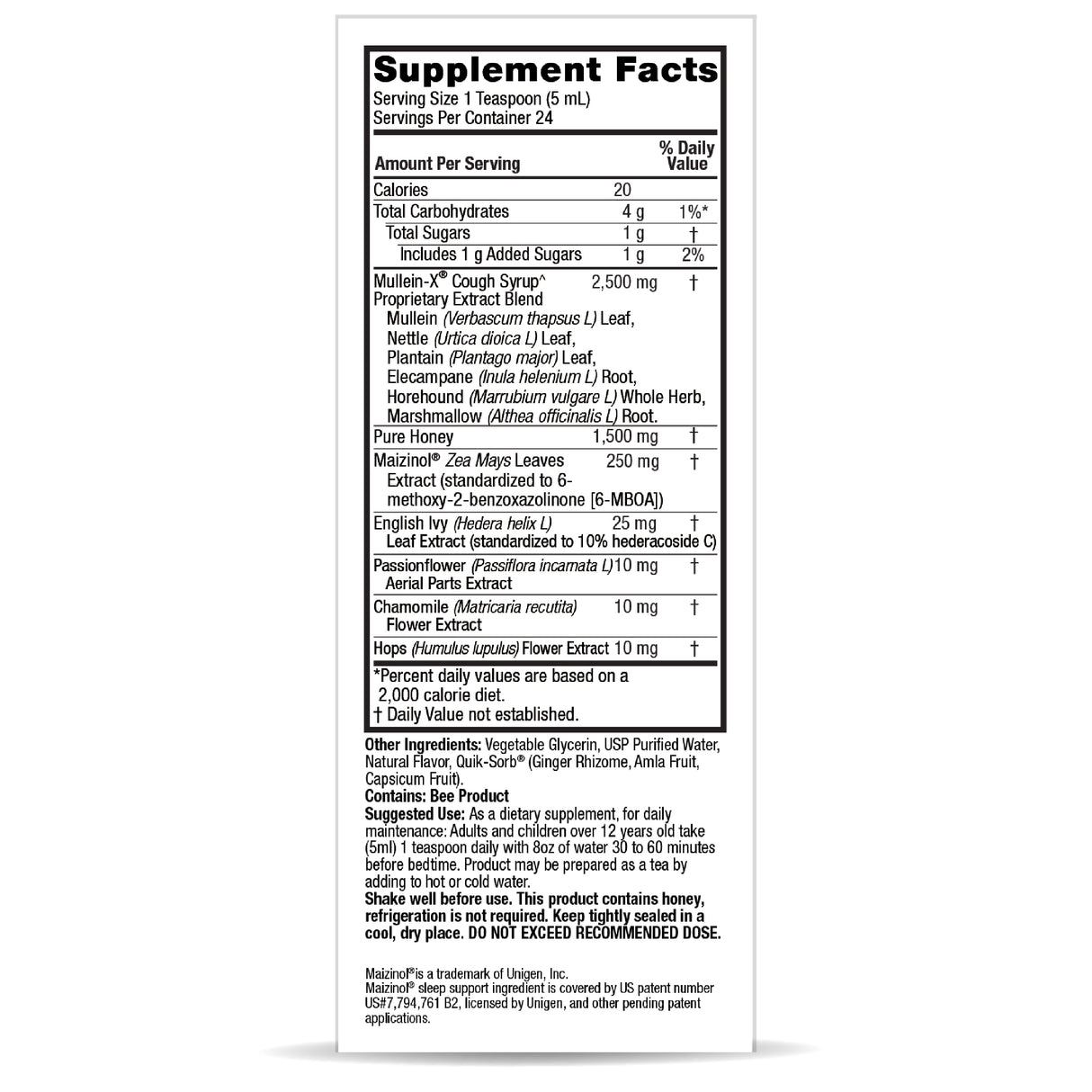 Nature's Answer Mullein X PM Nighttime Cough Syrup, 4 fl oz