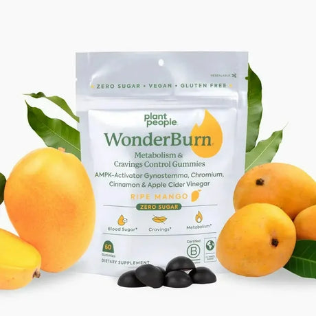 Plant People - Wonderburn Mango Gummies, 60 Ct - Gluten-Free Supplement