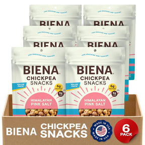 Biena Llc - Himalayan Pink Salt Chickpea Snacks, 12 oz (Pack of 6) - Gluten-Free & Crunchy