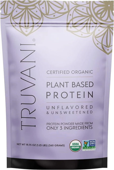 Truvani - Organic Plant Protein Powder, 19.75 oz - Unflavored Protein Source