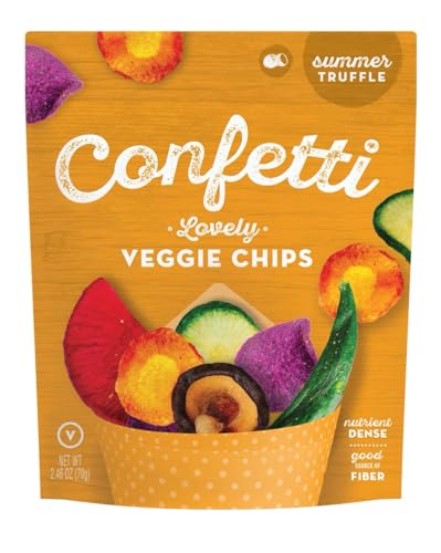 Confetti Veggie Chips, Summer Truffle, 2.46 oz (Pack of 12) - Gluten-Free Snacks