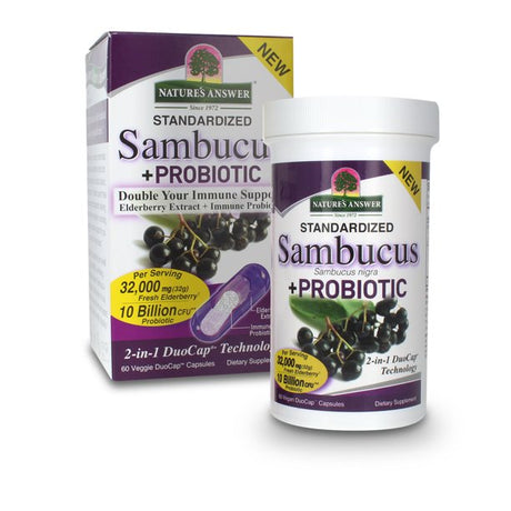 Nature's Answer Sambucus Probiotics Immunity Duo Supplement - 60 Capsules - Cozy Farm 