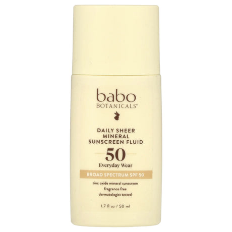 Babo Botanicals - Sheer Sunscreen SPF 50, 1.7 fl oz - Gentle Sun Protection