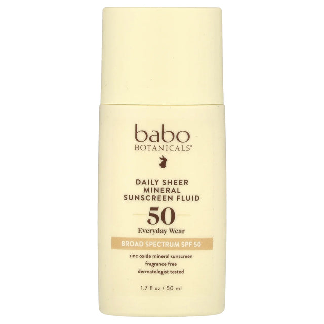Babo Botanicals - Sheer Sunscreen SPF 50, 1.7 fl oz - Gentle Sun Protection